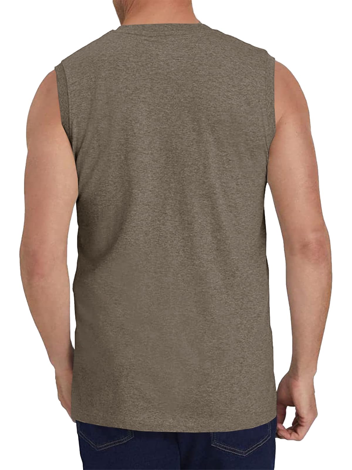 Wihion Men's Sleeveless Gym Tank Top with Pocket - Workout Bodybuilding Muscle Shirt for Training, Running & Fitness - Moisture Wicking & Breathable Activewear
