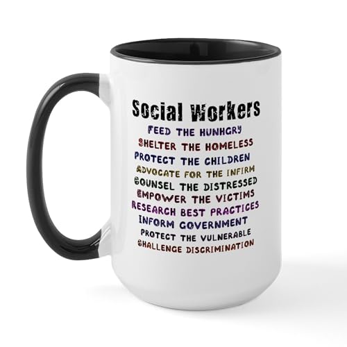 White/Black Inside - Social Workers Work! Large Mug