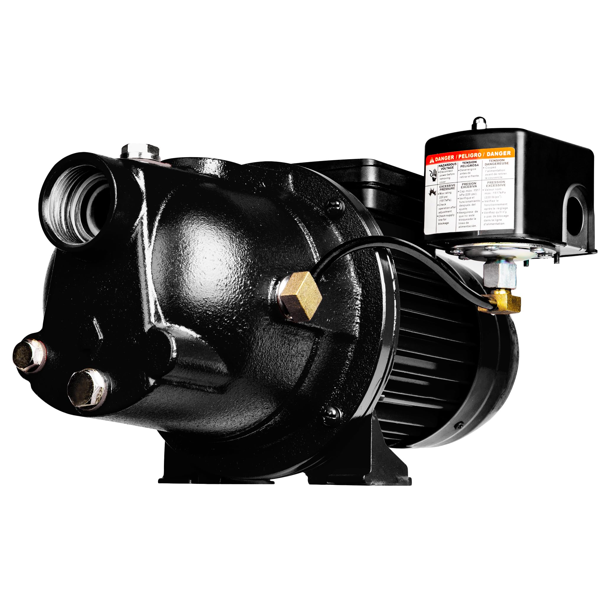 Red Lion PWJET50 1/2 HP Cast Iron Shallow Well Jet Pump - 7.4 GPM, 115/230V, Black (Model 97080501) - Perfect for Home Water Supply, Irrigation & Farm Use