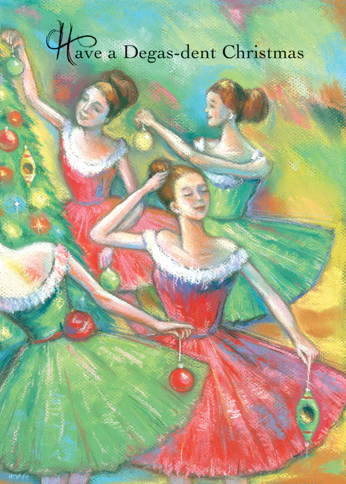 Degas Dent Christmas Single Notecard - Elegant Holiday Greeting Card for Christmas, Birthdays & Special Occasions