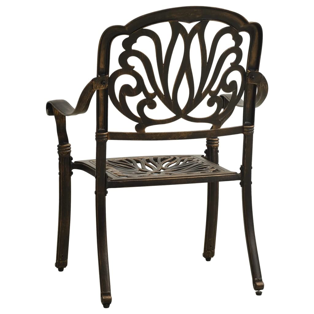 vidaXL 5-Piece Bronze Bistro Set - Durable Cast Aluminum Outdoor Dining Furniture for Patio, Garden, or Backyard with Umbrella Hole | Perfect for Outdoor Entertaining & Relaxation