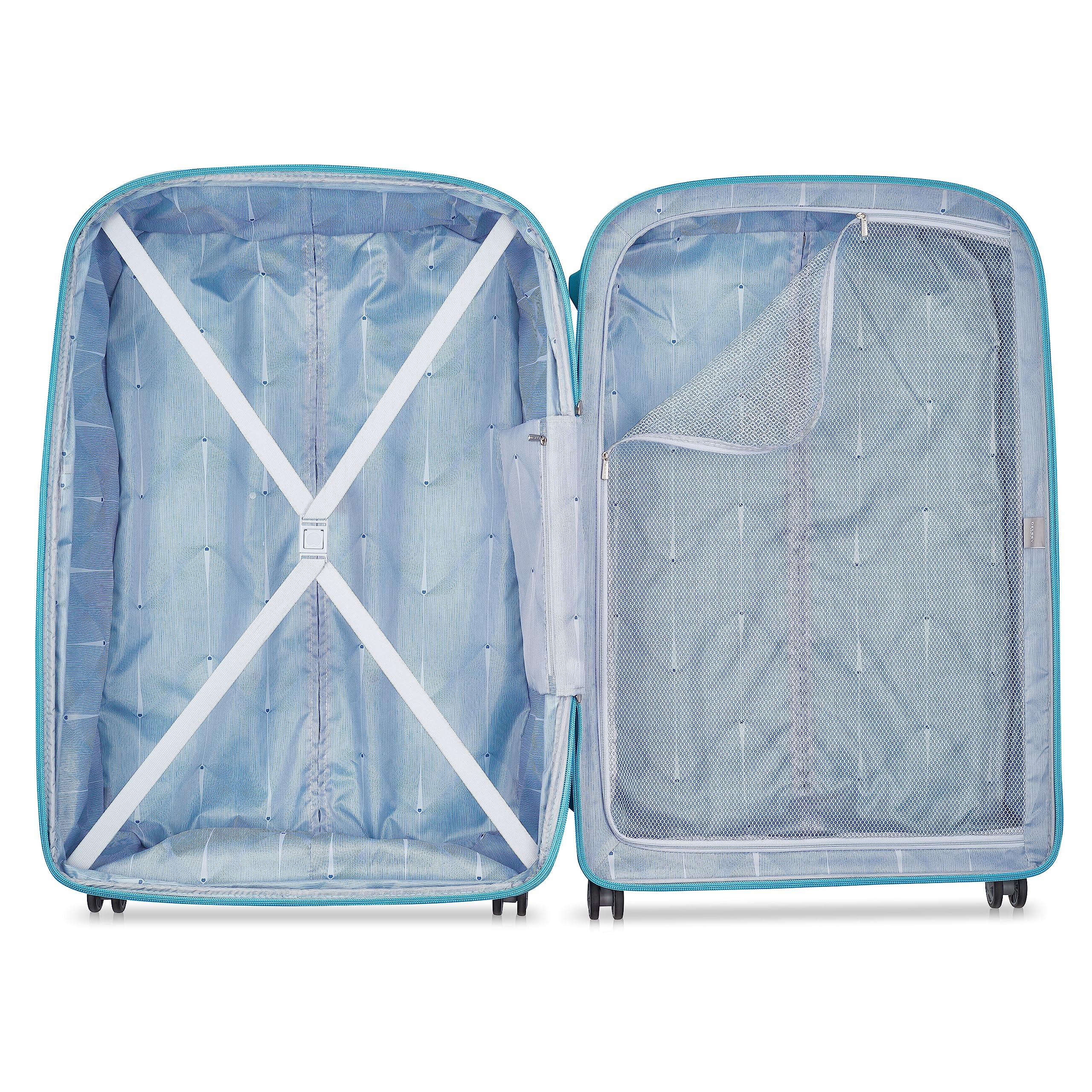 Delsey Paris Clavel 30 Inch Hardside Expandable Spinner Luggage - Teal Checked Large Suitcase for Travel, Business Trips & Vacations | Durable & Lightweight