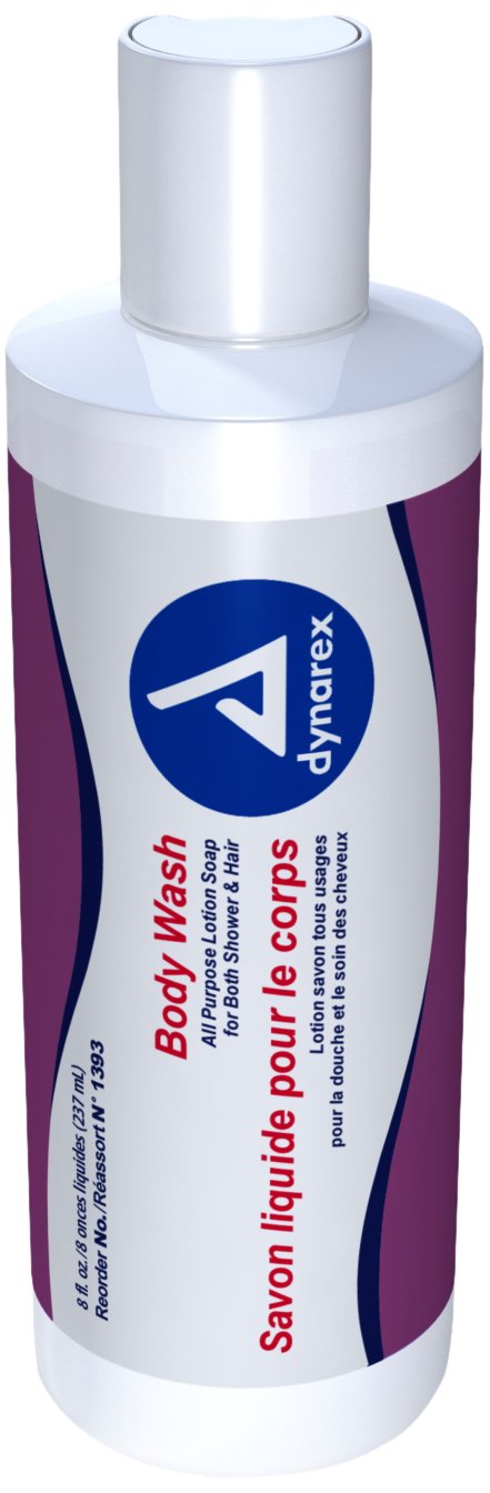 Dynarex All Purpose Body Wash - 8 Ounce | Gentle Cleansing for All Skin Types | Perfect for Home, Gym & Travel