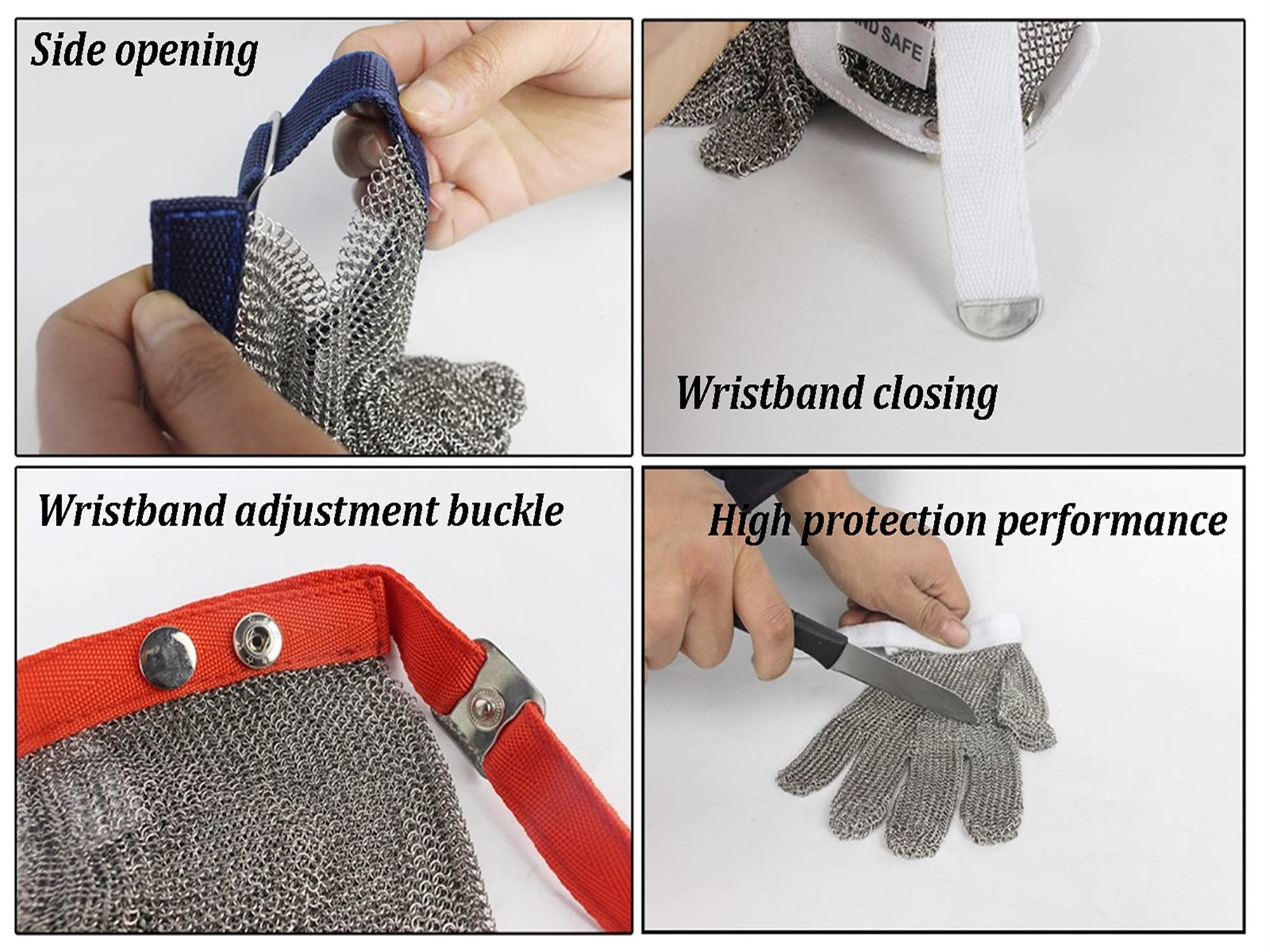 Stainless Steel Anti-Cut Gloves (2 Pack) - XX-Large Work Safety Gloves for Oyster Shucking, Meat Cutting, Woodcarving & Fishing - Durable Cut Resistant Protection for Kitchen, Workshop & Outdoor Use