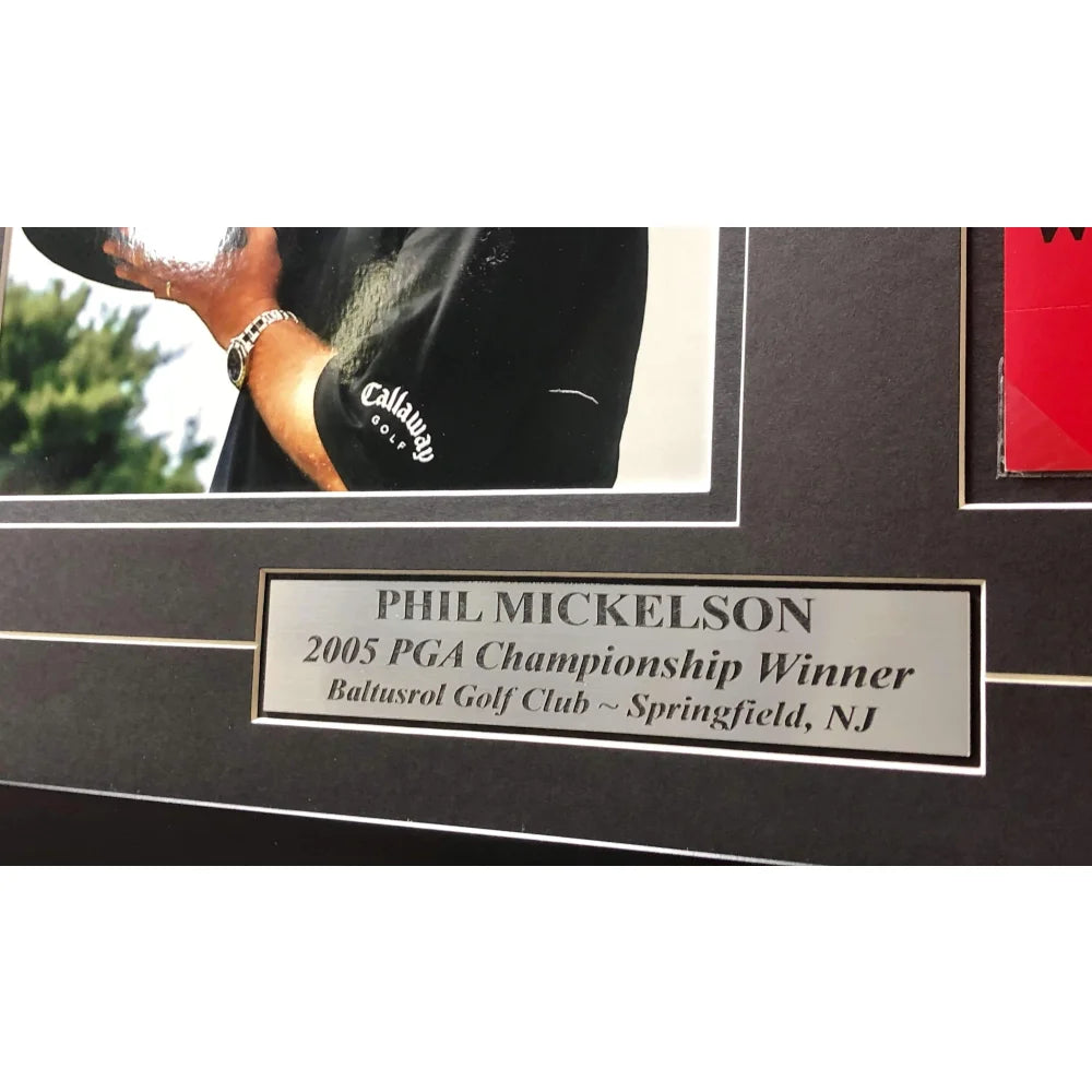 Authentic Phil Mickelson 2005 PGA Championship Framed Ticket Collage with COA - Golf Memorabilia for Sports Fans & Man Cave Decor