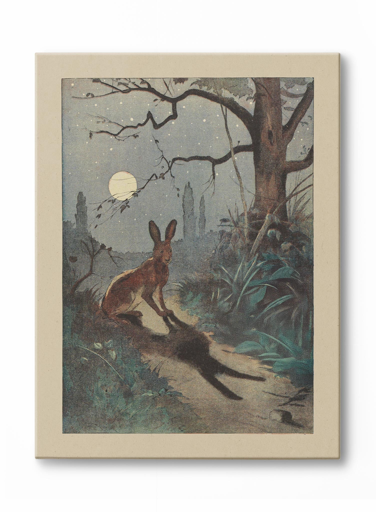 Moonlit Dreams Canvas Wall Art - Hand-Painted Landscape Painting for Home & Office Decor - Perfect for Living Room, Bedroom, or Gift Giving