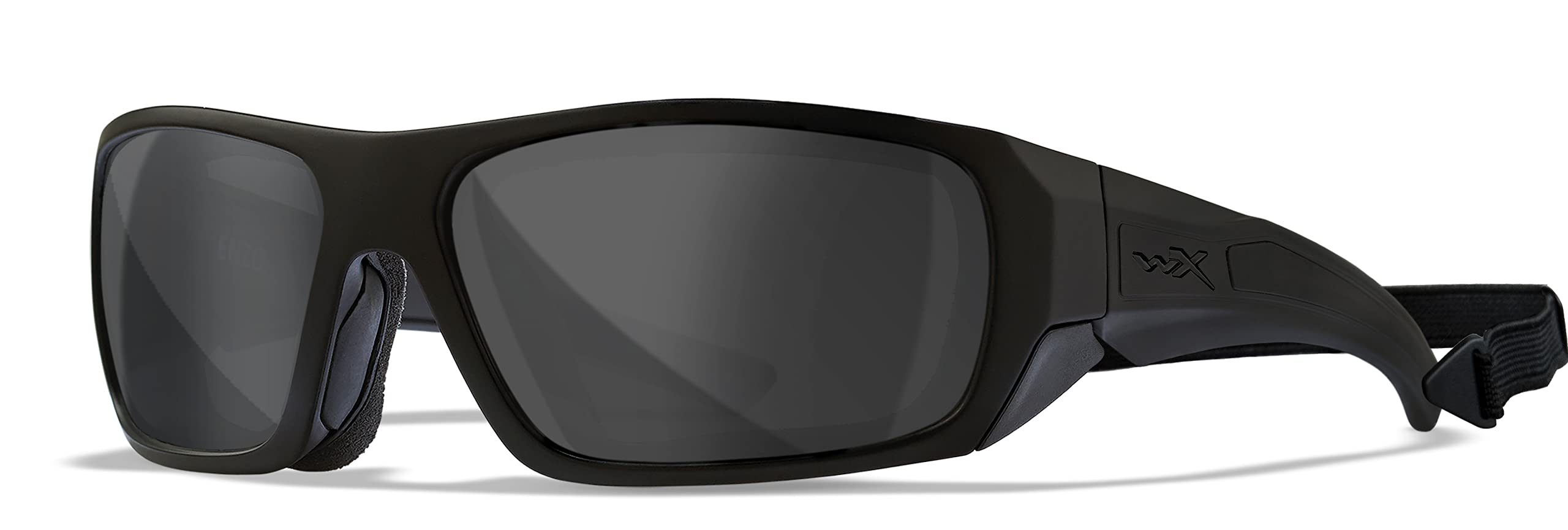 Wiley X WX Enzo Polarized Safety Sunglasses for Men & Women - UV400 Protection, Ballistic Rated Matte Black Frames with Smoke Lenses - Ideal for Shooting, Fishing, Biking, Motorcycling & Outdoor Sports