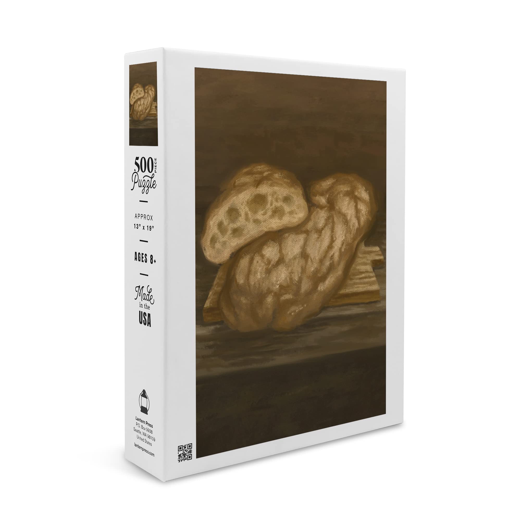 Premium 500-Piece Ciabatta Bread Oil Painting Jigsaw Puzzle for Adults & Families (19x27 Inches) | Made in USA | Perfect for Home Decor, Relaxation & Family Game Nights