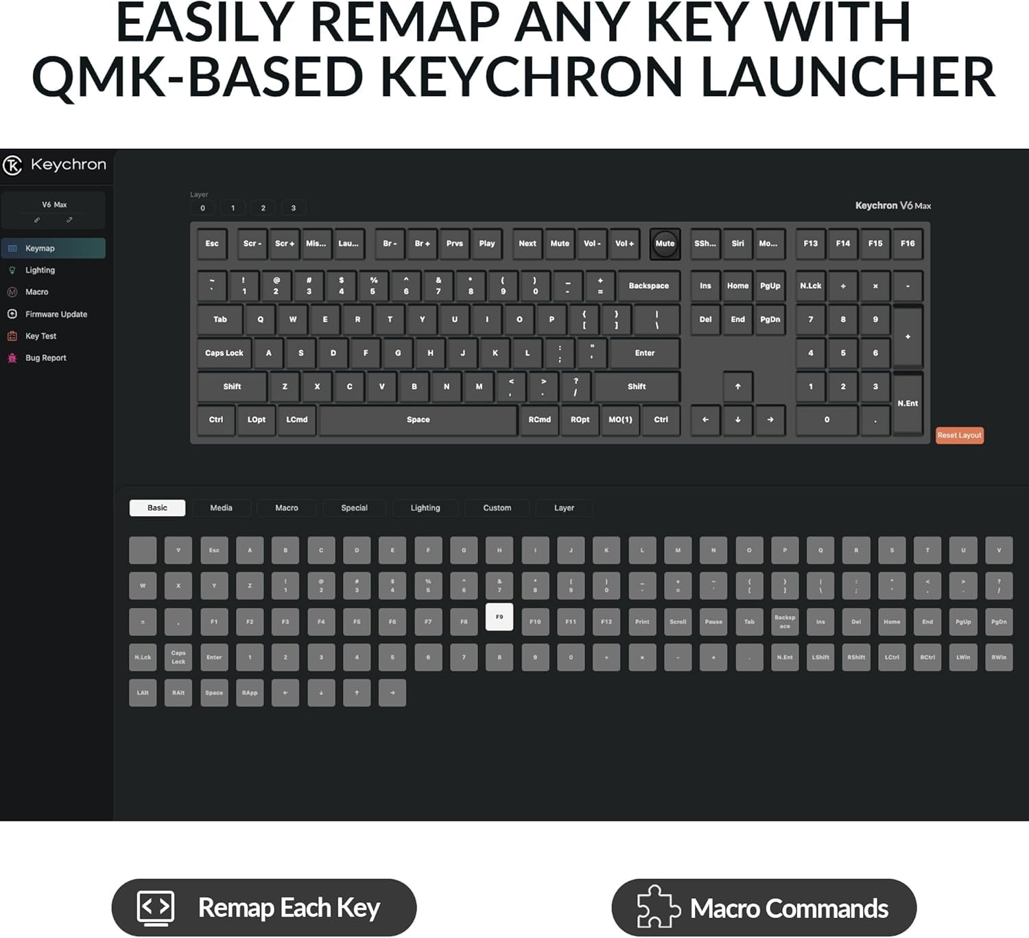 Keychron V6 Max Wireless Custom Knob Mechanical Keyboard - QMK/VIA Programmable, Bluetooth 5.1/2.4GHz/Wired RGB, Hot-Swappable Gateron Jupiter Brown Switch, Compatible with Mac & Windows - Perfect for Gaming, Coding & Office Work