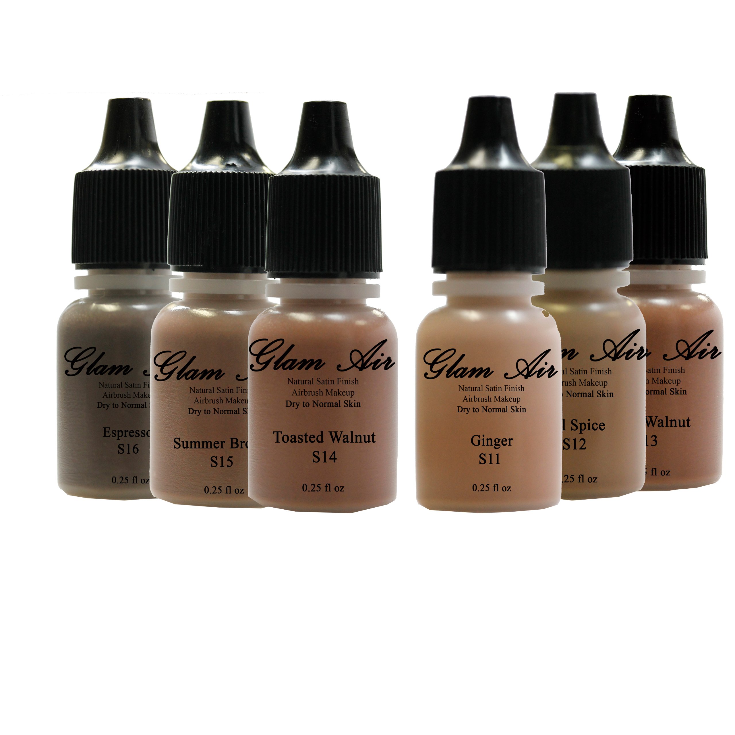 16 Shades Water-Based Airbrush Matte Makeup Foundation Set - 0.25oz Long Lasting Bottles for Normal to Oily Skin | Professional Airbrush Makeup Kit for Bridal, Photography & Special Occasion Makeup