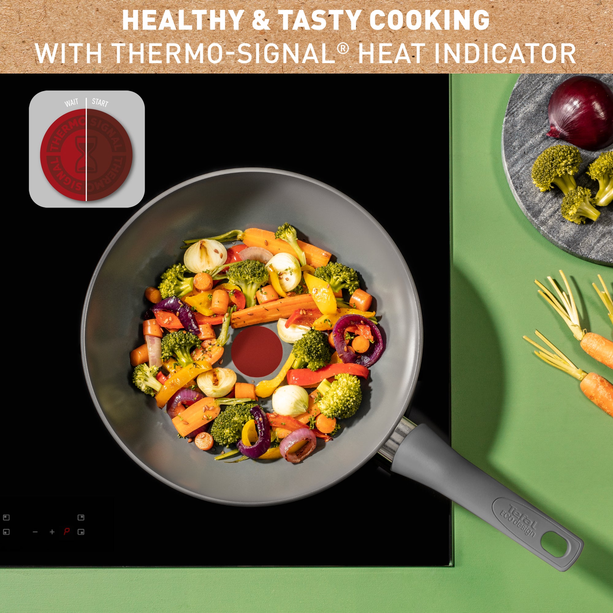 Tefal Revive 28cm Ceramic Non-Stick Induction Wok Pan - Perfect for Stir-Frying, Sautéing & Asian Cooking