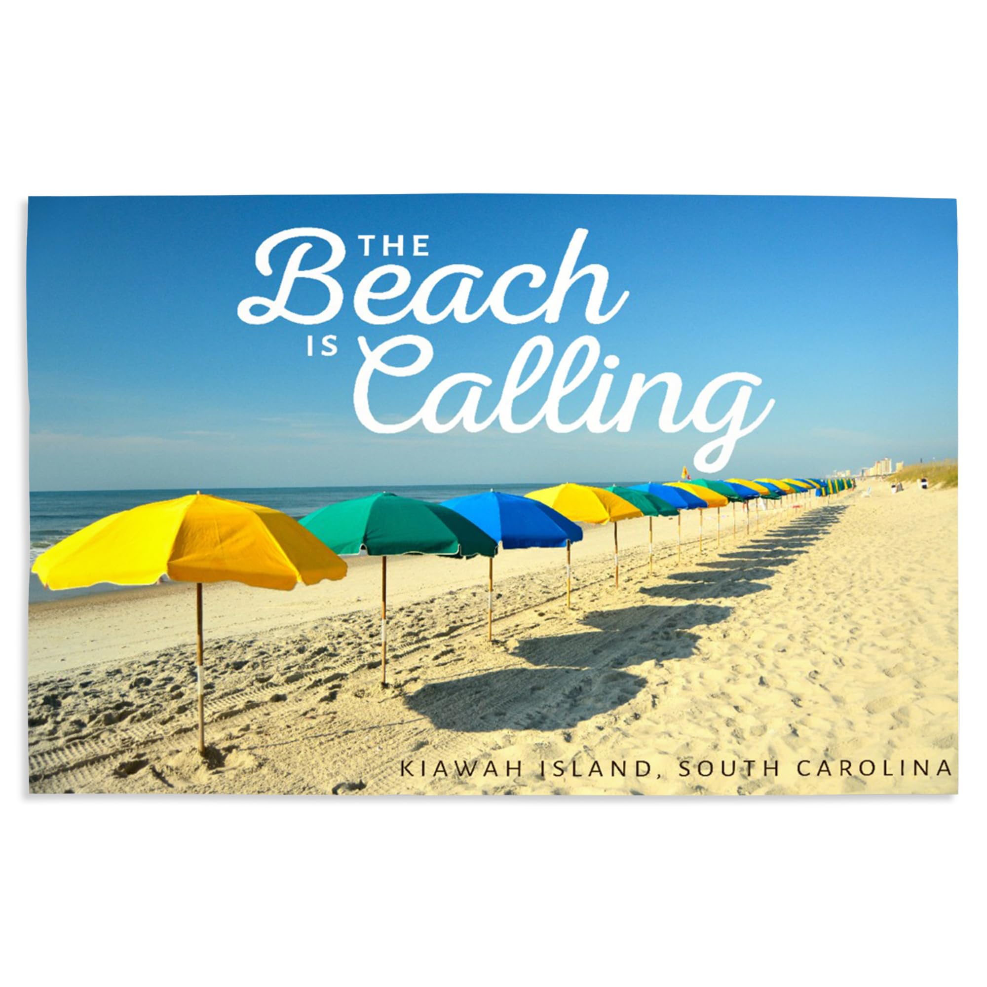 Lantern Press 16x24 Inch Giclee Print - Kiawah Island South Carolina Coastal Beach Art - The Beach Is Calling - Perfect for Living Room, Bedroom & Coastal Home Decor