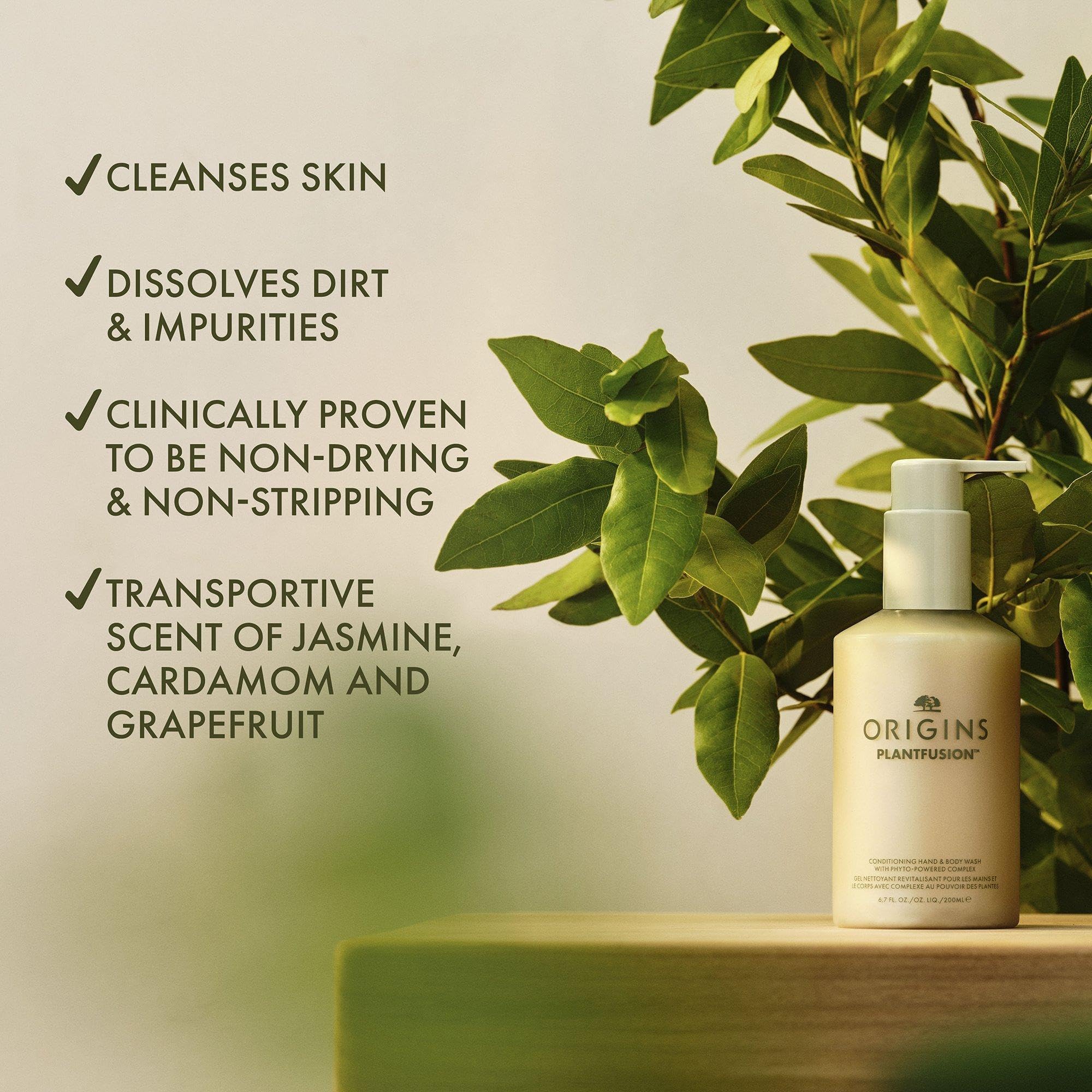 Origins Plantfusion Conditioning Hand & Body Wash - Moisturizing Glycerin Formula (6.7 Fl Oz) | Gentle Cleansing for Dry Skin | Perfect for Daily Shower & Hand Washing