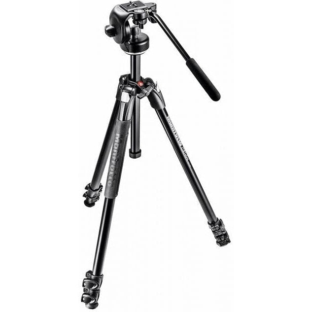 Manfrotto 290 Xtra Aluminum Tripod with 2-Way Pan/Tilt Head - Professional Camera Stand for Photography & Videography - Perfect for Outdoor Shoots, Travel Vlogging & Studio Work