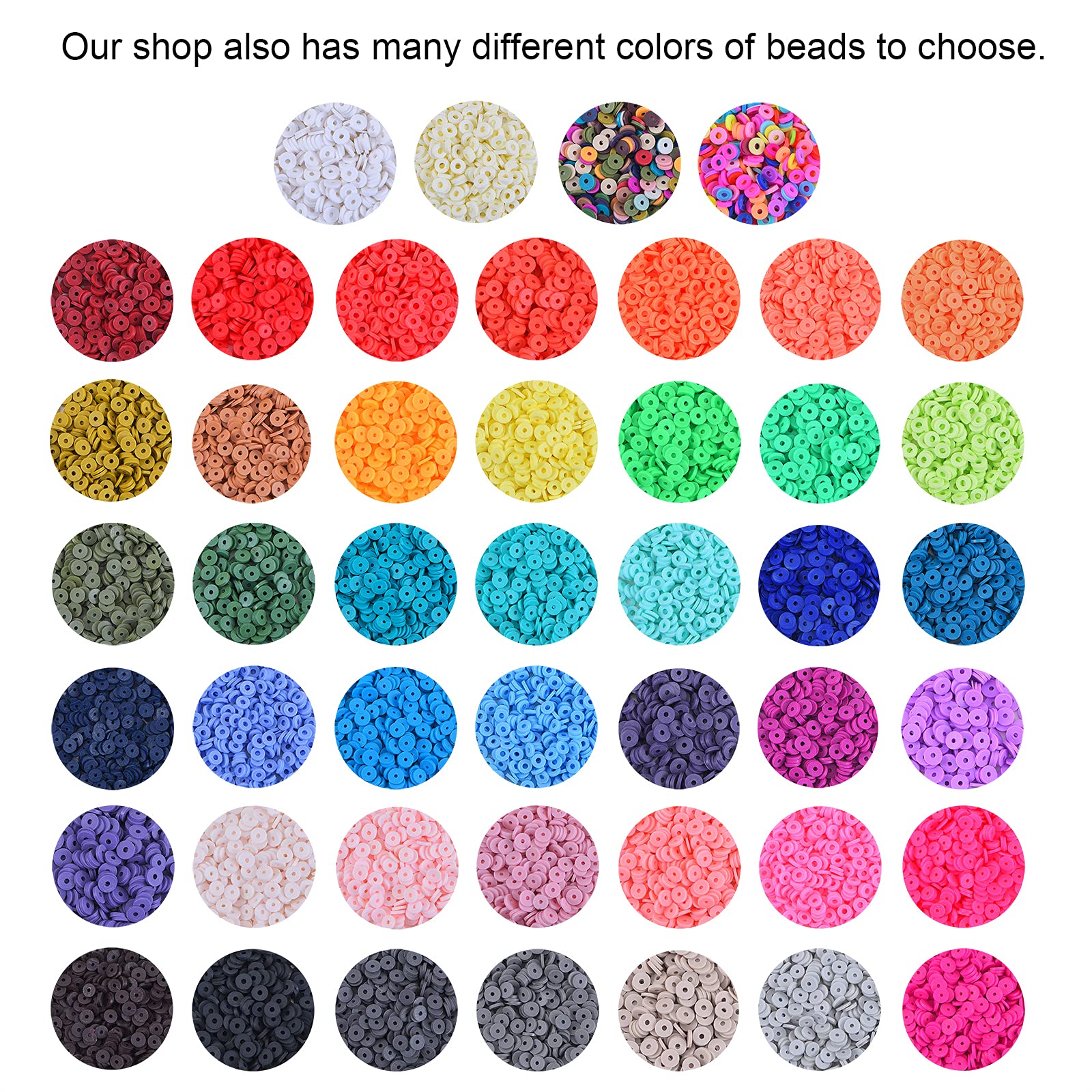 KitBeads 3800 pcs Handmade Polymer Clay Spacer Beads - 6mm Olive Drab Heishi Beads for DIY Jewelry Making, Necklaces, Bracelets & Craft Projects | Perfect for Beaders & Artisans