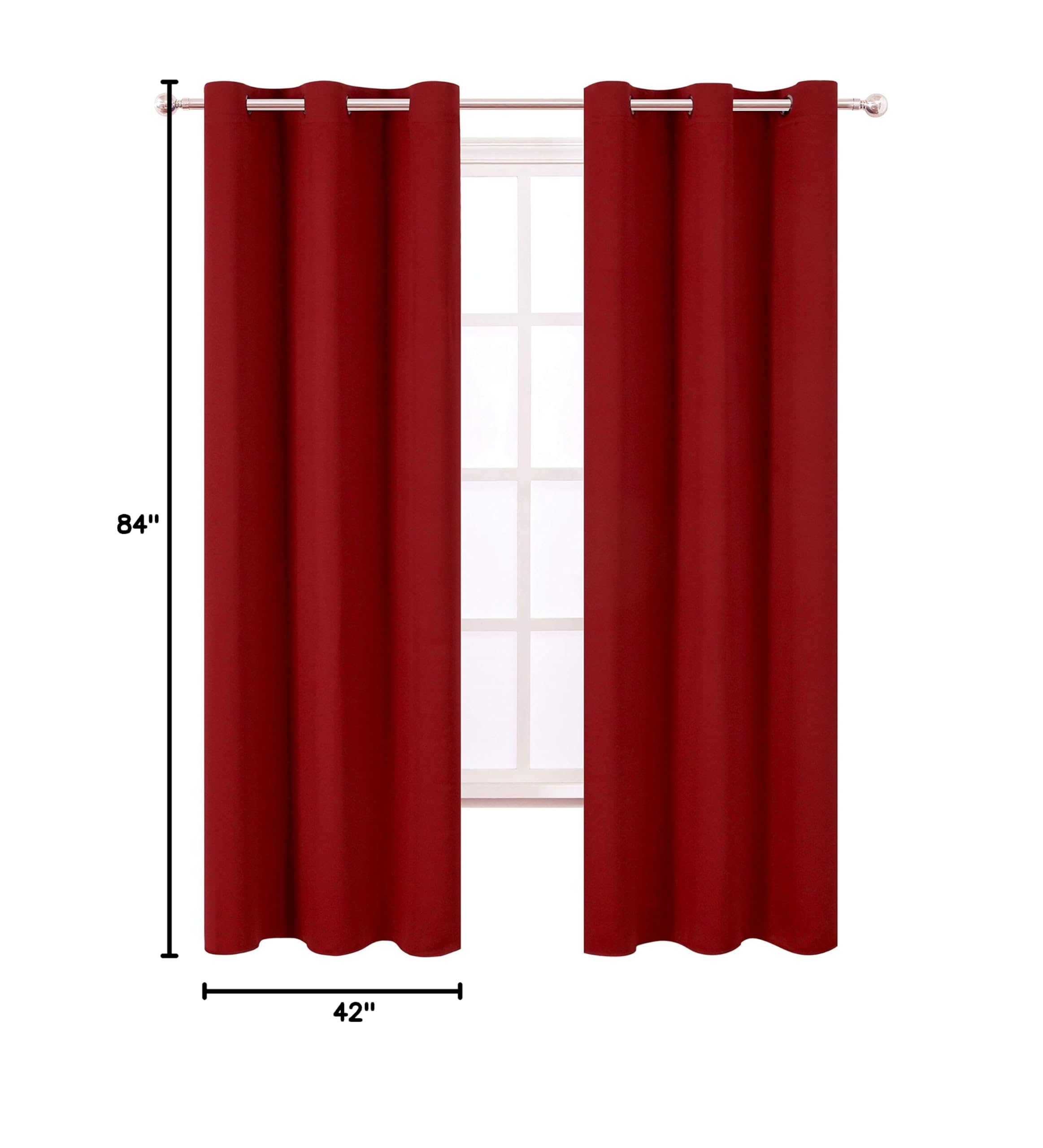 LEMOMO Blackout Curtains 42x84 Inch Set of 2 Panels - Thermal Insulated Room Darkening Curtains for Living Room & Bedroom - Noise Reducing Window Drapes for Better Sleep & Energy Efficiency