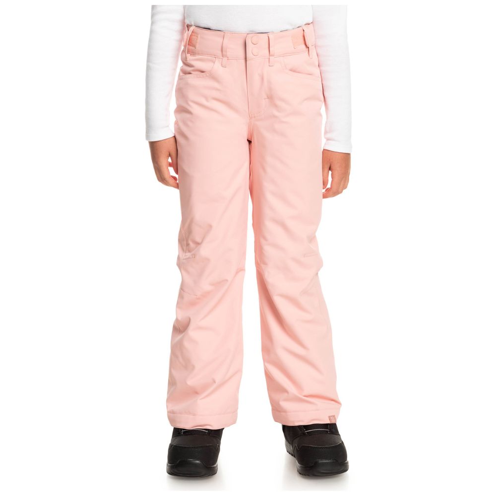 Roxy Jet Ski Girls Waterproof Ski Jacket & Backyard Snow Pants Bundle - Bright White & Mellow Rose - Perfect for Snowboarding, Skiing & Winter Outdoor Activities