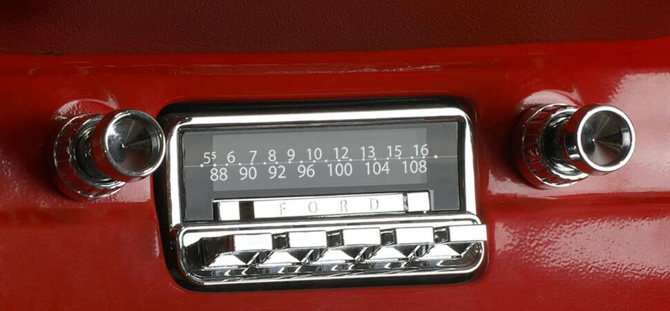 Vintage Detroit Radio Motor 2 with Chrome Knobs - Compatible with Ford Mustang, Falcon, Ranchero - Classic Car Audio Upgrade for Restoration Projects & Custom Builds
