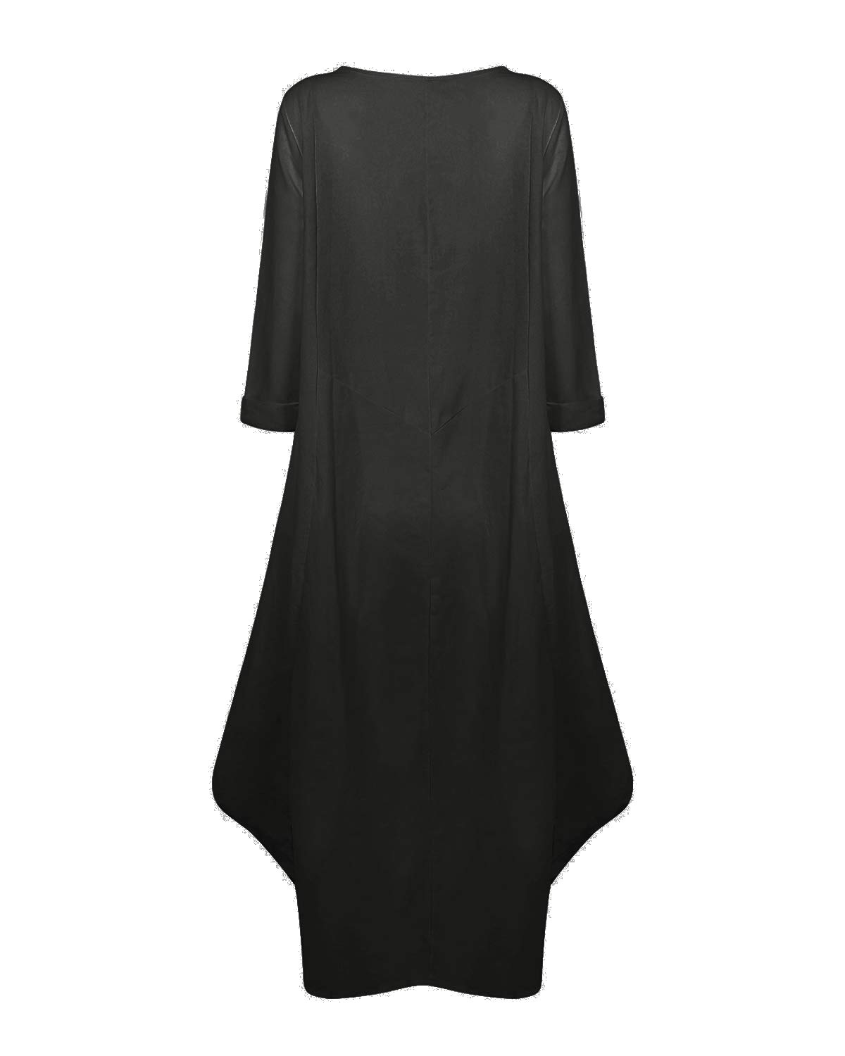 Jacansi Women's Cotton Linen Maxi Dress with Pockets - Oversized Loose Kaftan Dress for Beach, Vacation & Summer Outfits