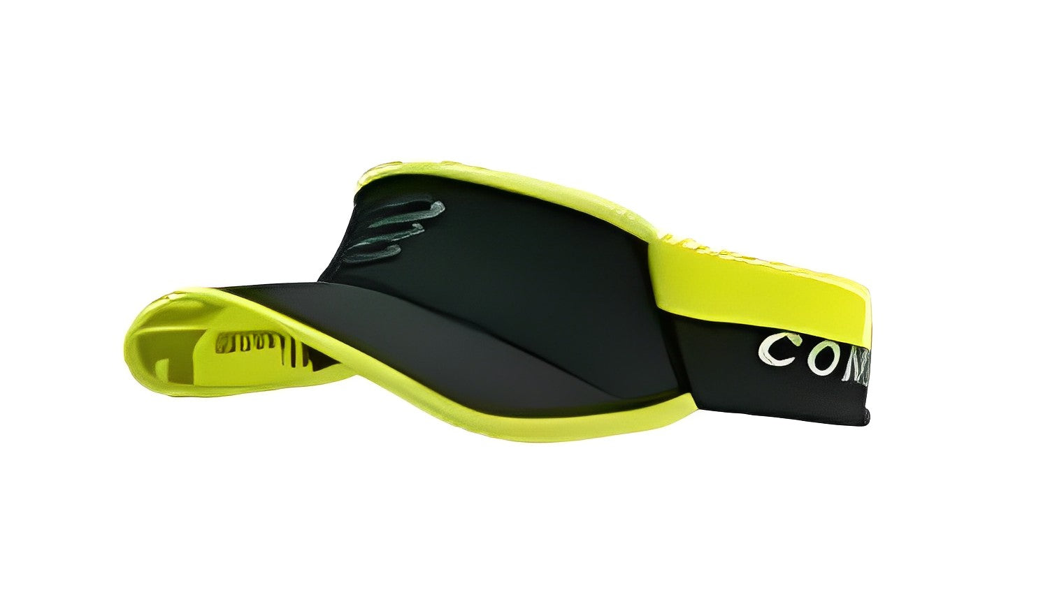 Compressport Unisex Ultralight Flash Visor - Black/Fluo Yellow | Running, Cycling & Outdoor Sports Sun Protection