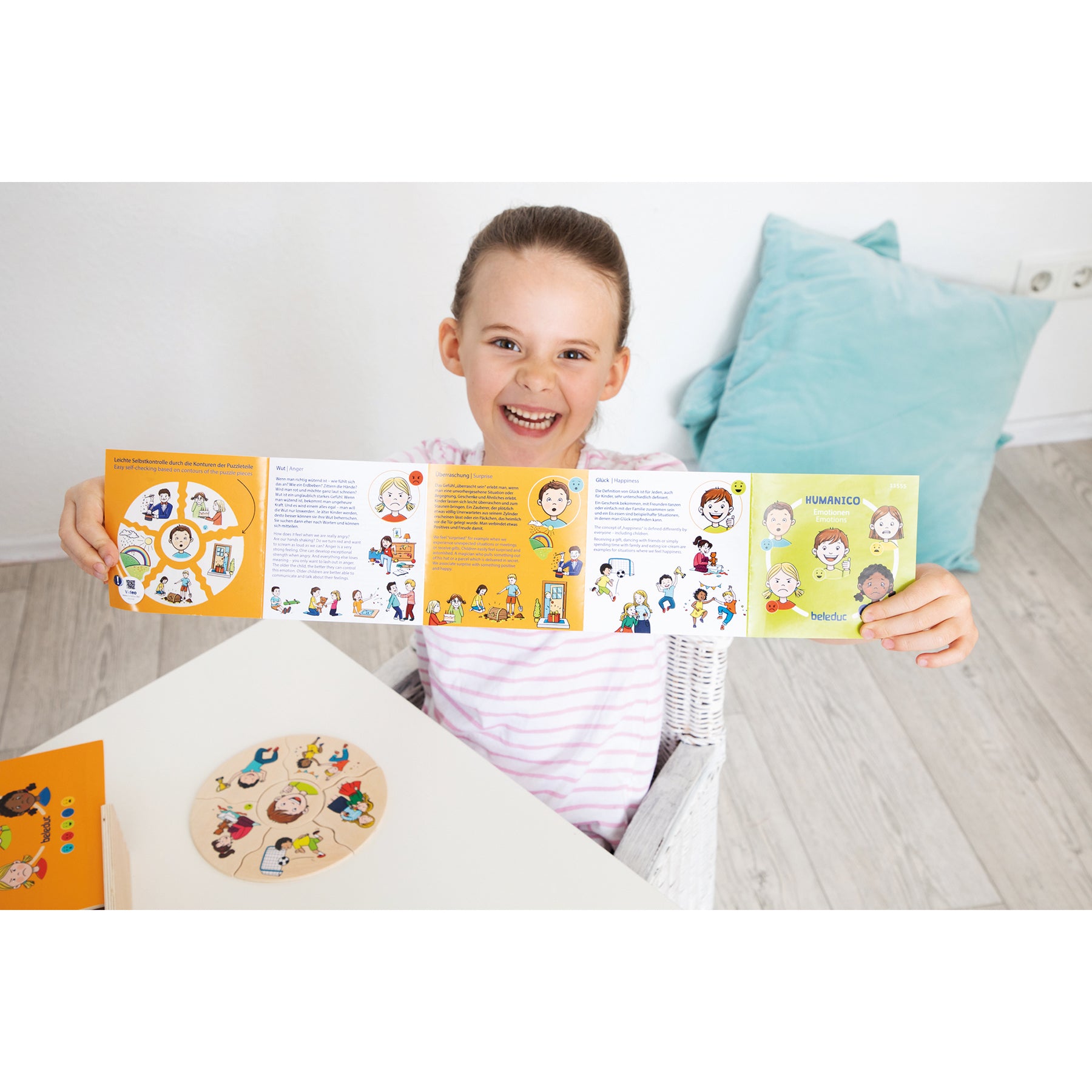 Beleduc Humanico Emotions Puzzles - Social Emotional Learning Game for Kids - Enhance Emotional Intelligence & Social Skills at Home or School