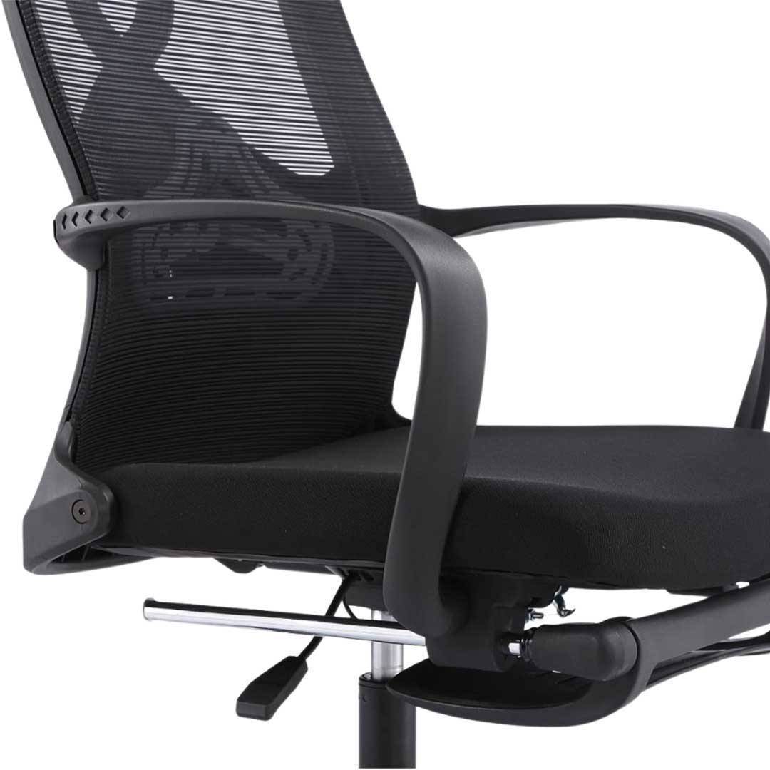 Hayes Black Mesh Office Chair - Ergonomic Adjustable Swivel Chair for Home & Office Use - Comfortable Breathable Mesh Back Support for Long Hours Sitting