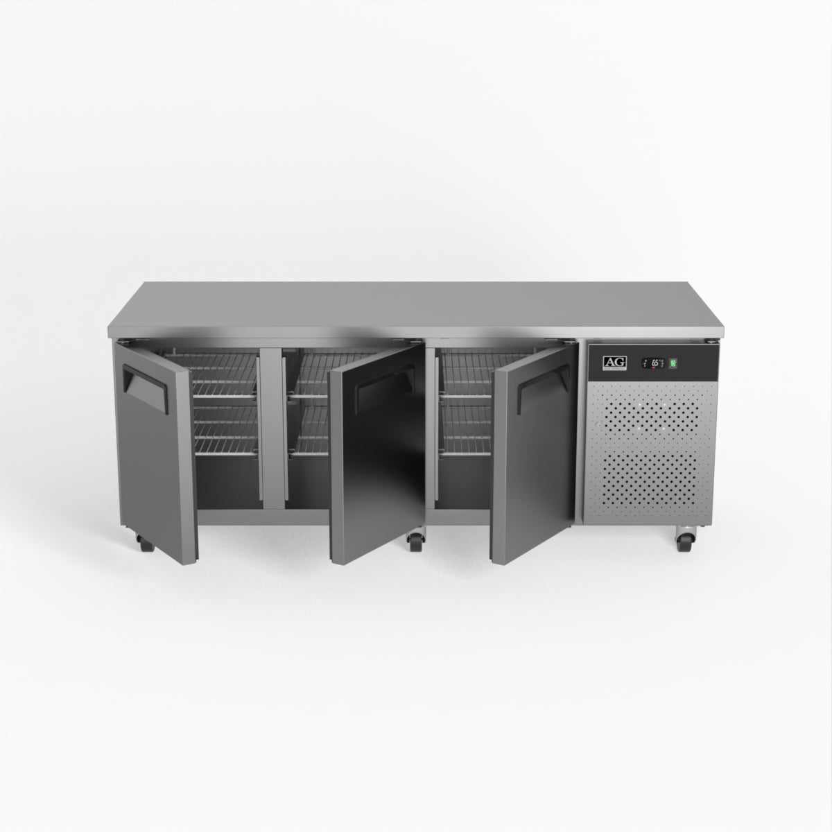 Commercial Refrigerator 3 Door Under Counter Fridge 800mm Depth PAX3100TN - Ideal for Restaurants, Cafes, and Commercial Kitchens