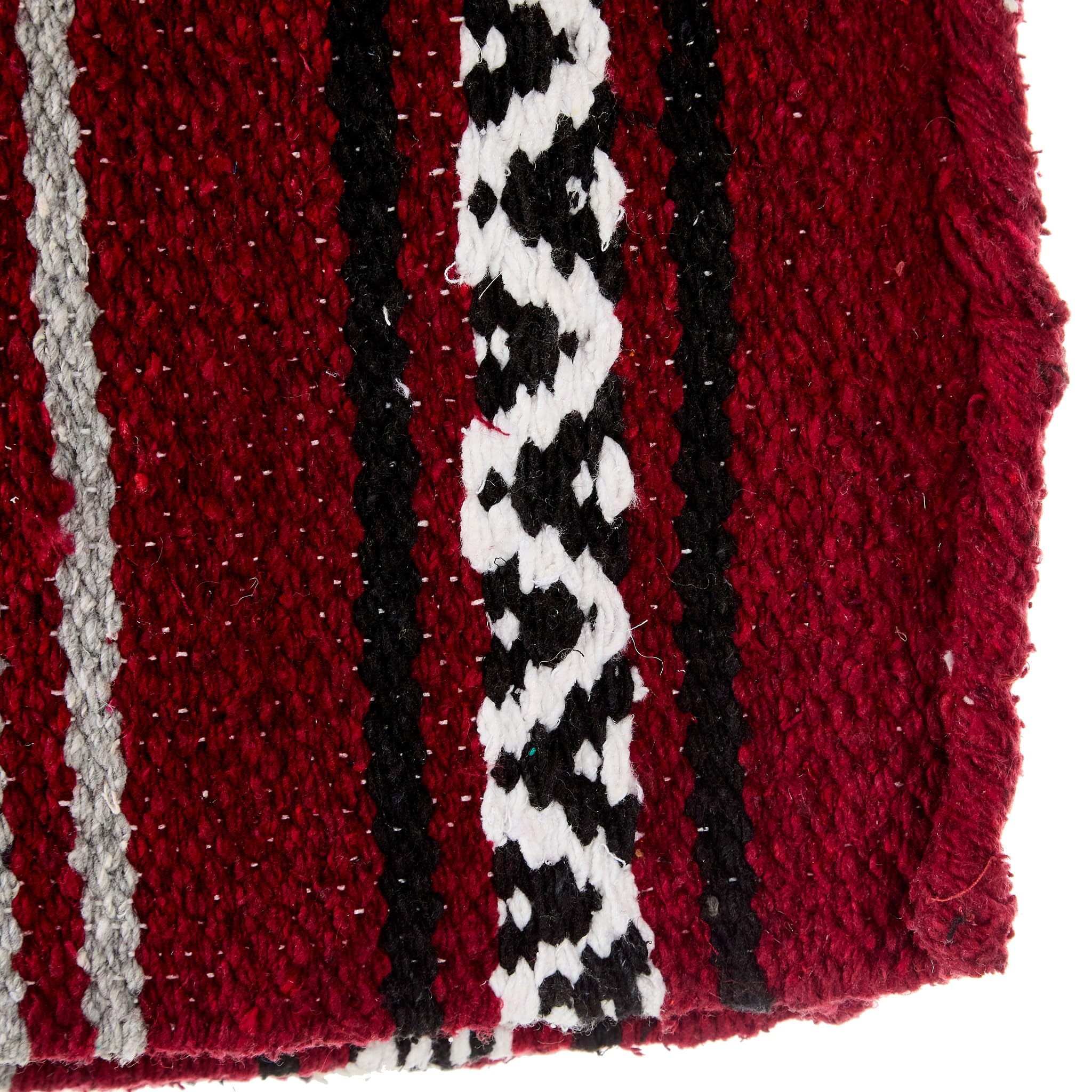 Mayatex Maroon Hogan Acrylic Blend 30x60 Saddle Blanket - Soft & Durable Horse Riding Blanket for Western, Trail Riding & Ranch Use
