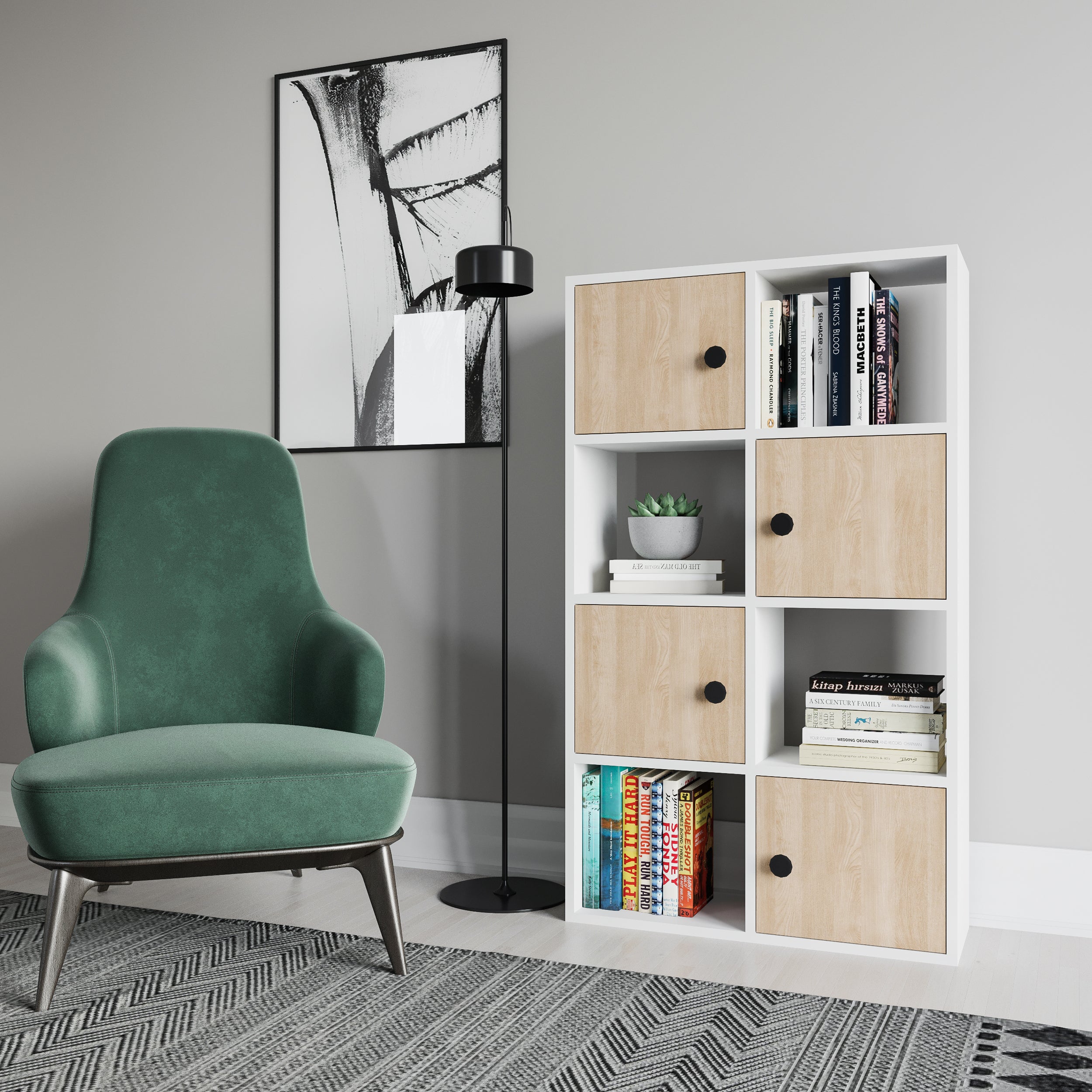 Modern Wooden Bookcase with 5 Shelves - Sturdy Storage for Books, Decor & Office Supplies - Perfect for Home, Office & Library Organization