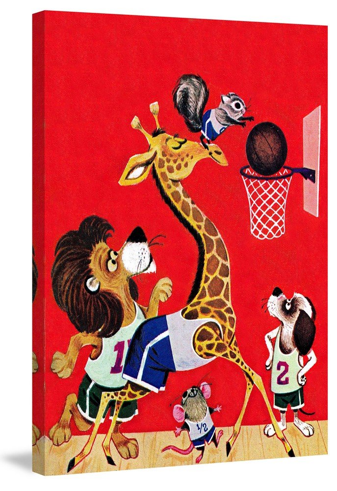 Vintage Kids Basketball Canvas Wall Art - 20