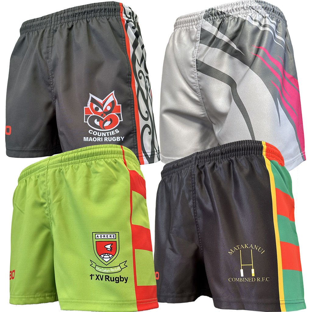 High-Quality Sublimated Performance Rugby Shorts for Men & Women – Breathable, Moisture-Wicking Sports Shorts for Rugby, Training & Outdoor Activities