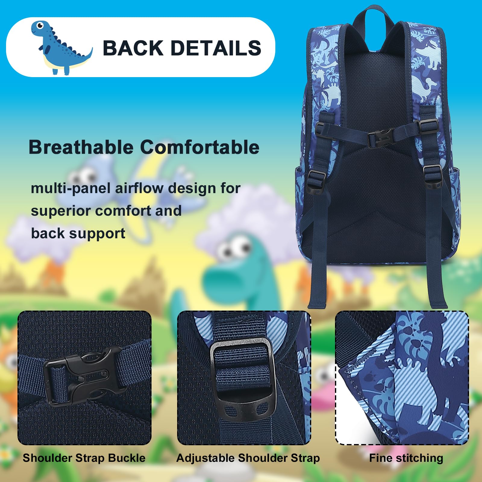 LEDAOU Toddler Backpack for Boys & Girls - Lightweight Preschool & Kindergarten School Bookbag with Adjustable Chest Strap | Perfect for Daycare, Travel & Outdoor Adventures