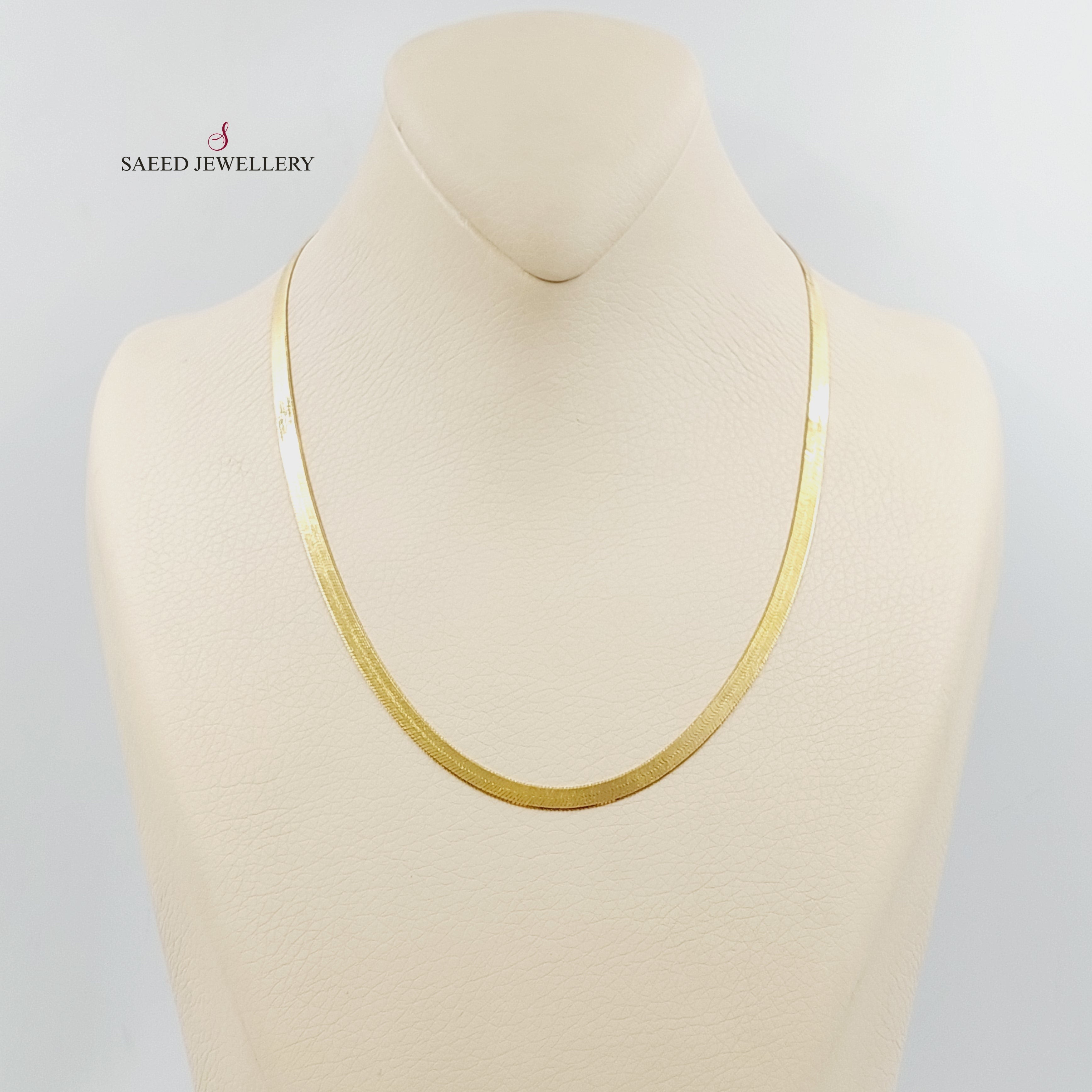 4mm Flat Chain Necklace 45cm (17.7 Inches) - Dainty Minimalist Jewelry for Women - Perfect for Layering, Everyday Wear & Special Occasions