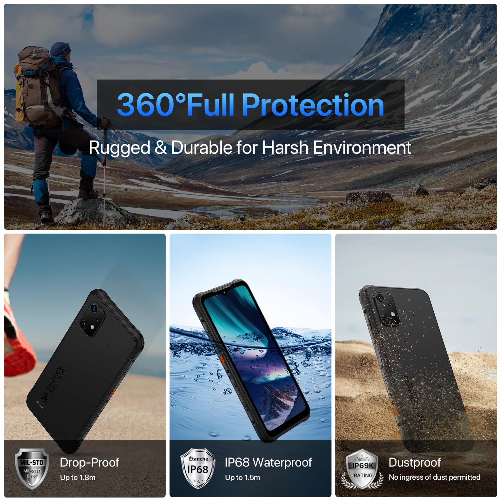 UMIDIGI Bison X20 Unlocked Rugged Smartphone - 6.53