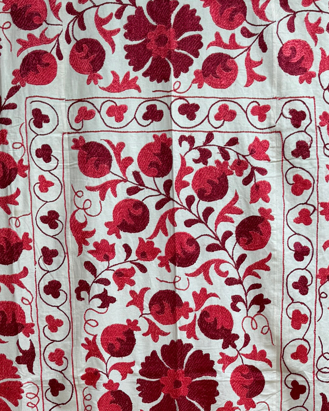 Handmade Suzani Red Embroidered Pillow Cover - Boho Home Decor for Living Room, Bedroom & Sofa