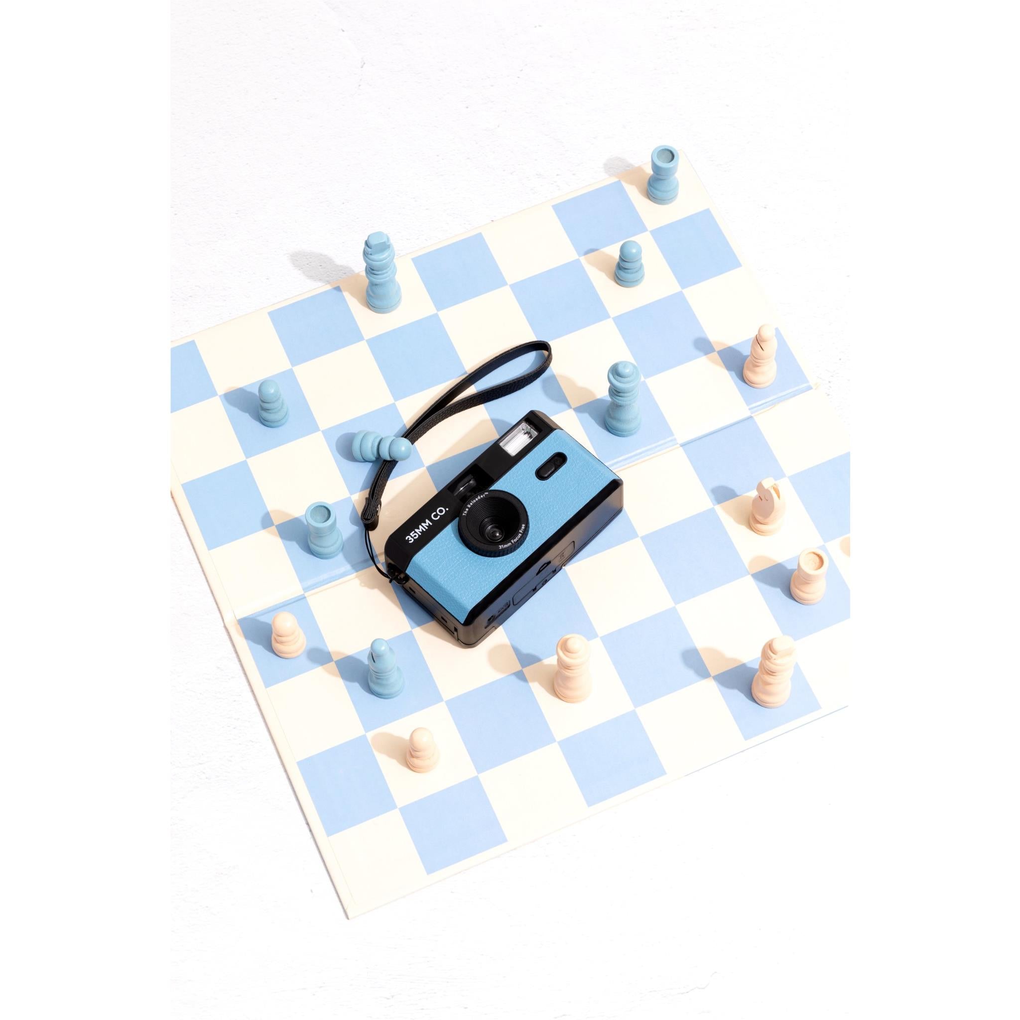 35MM CO Reloader Reusable Film Camera (Blue) - Vintage Style Point & Shoot for Travel, Parties & Everyday Photography