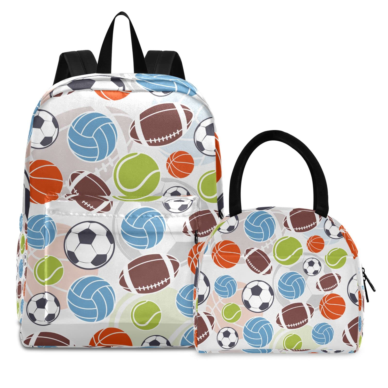**Kids Sports Backpack with Lunch Box - Durable School Bookbag for Boys & Girls, Toddler Backpack for Preschool, Elementary & Kindergarten - Perfect for School, Travel & Outdoor Activities**