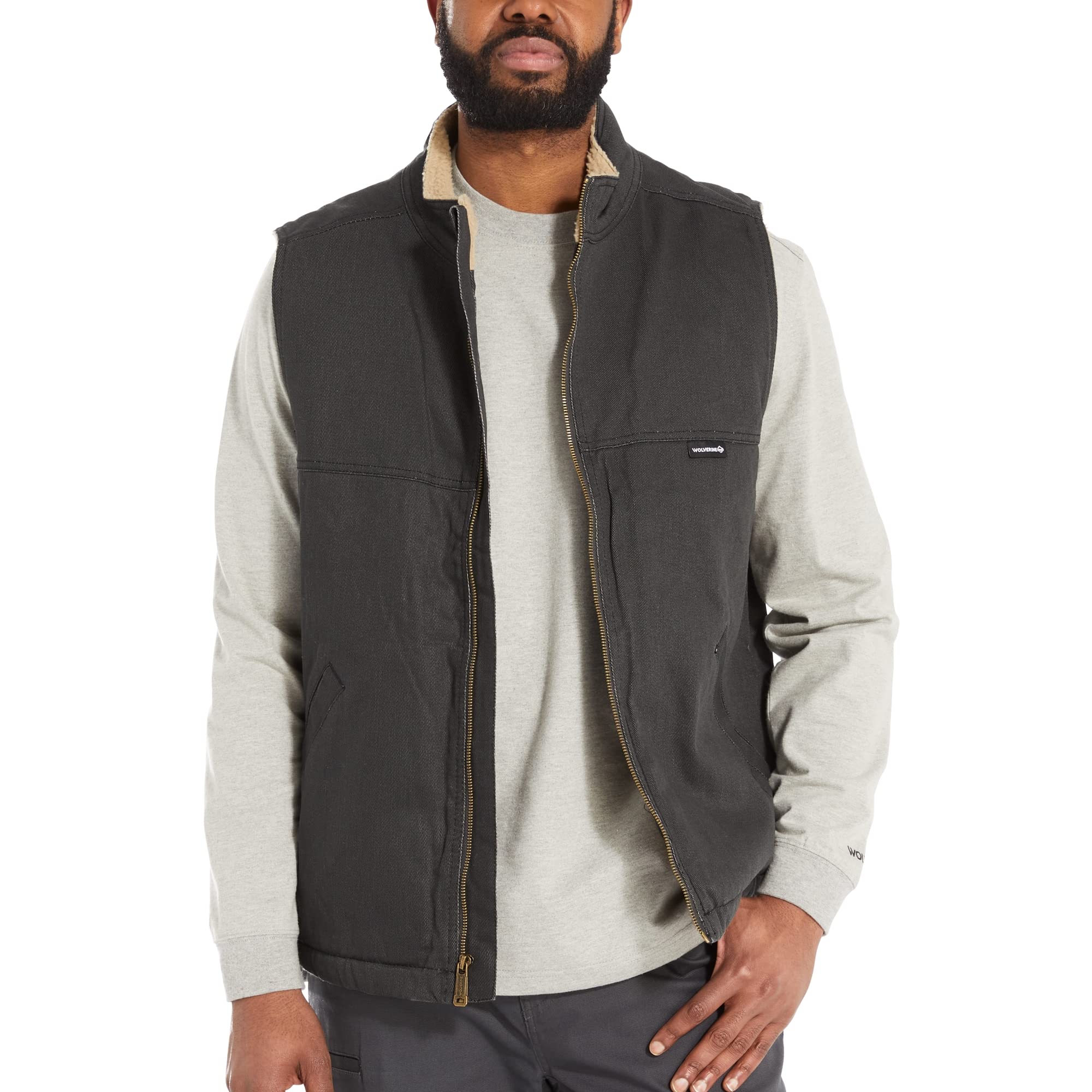 Wolverine Men's Upland Sherpa Lined Vest - Warm Fleece Hunting Jacket for Outdoor Activities & Winter Camping