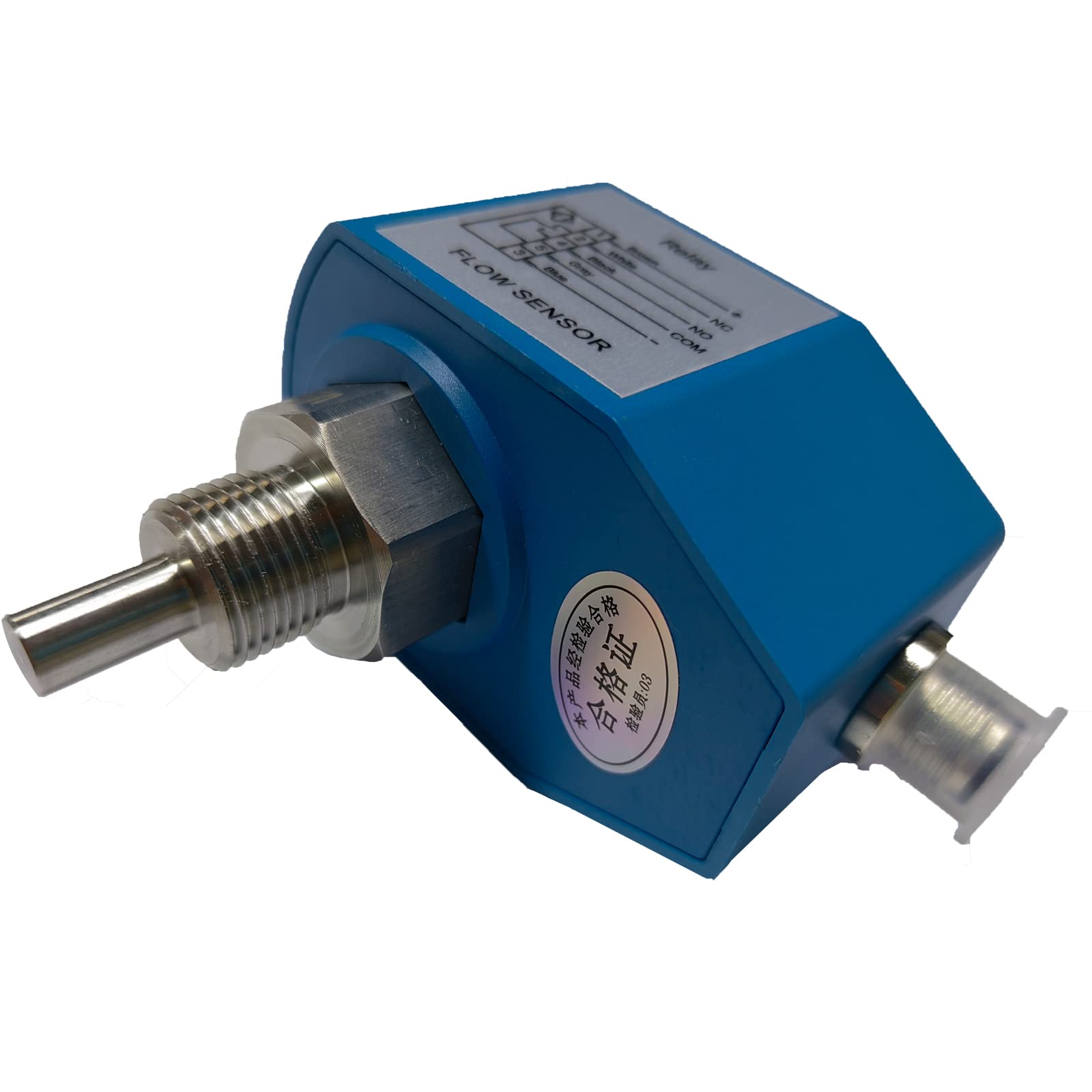Electronic Flow Switch Thermal Flow Sensor - G1/2 Water Flow Meter for Gas & Liquid Measurement with M12 Connector | Ideal for HVAC, Industrial Automation & Water Treatment Systems