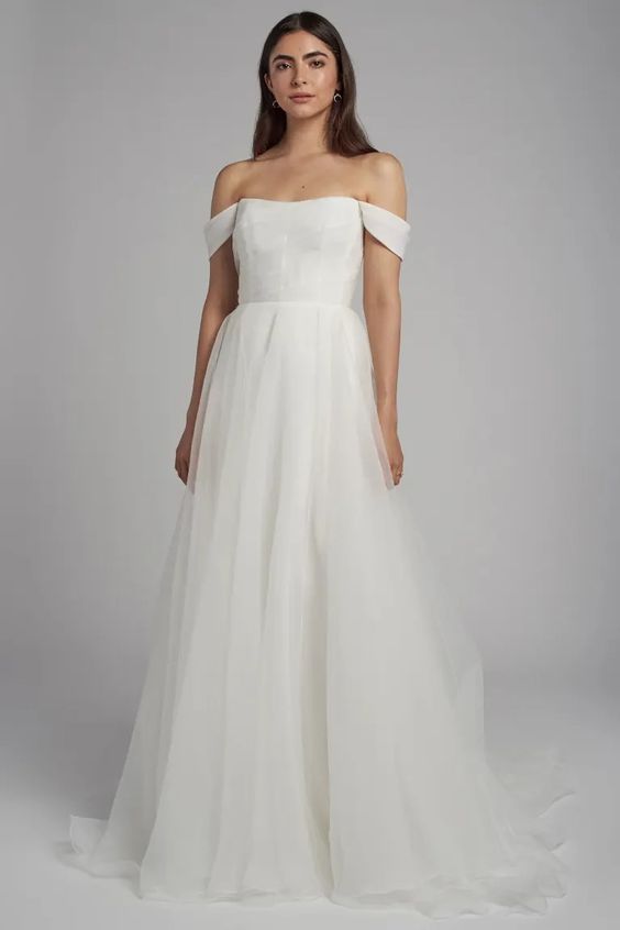 Jenny Yoo Bronte Wedding Gown - Elegant A-Line Bridal Dress for Church Ceremony & Romantic Beach Weddings