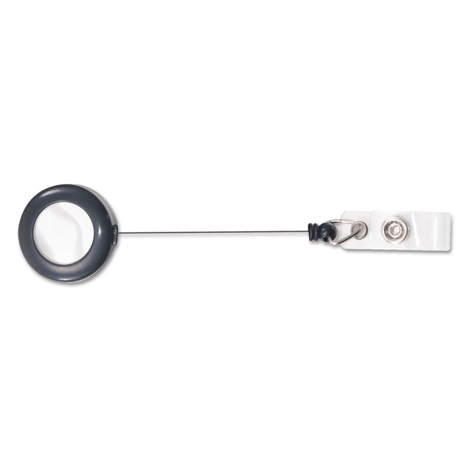 Advantus Deluxe Retractable ID Badge Holder Reel - 24 Inch Extension, Black (12-Pack Box) - Perfect for Office, Security, and Event Staff Identification