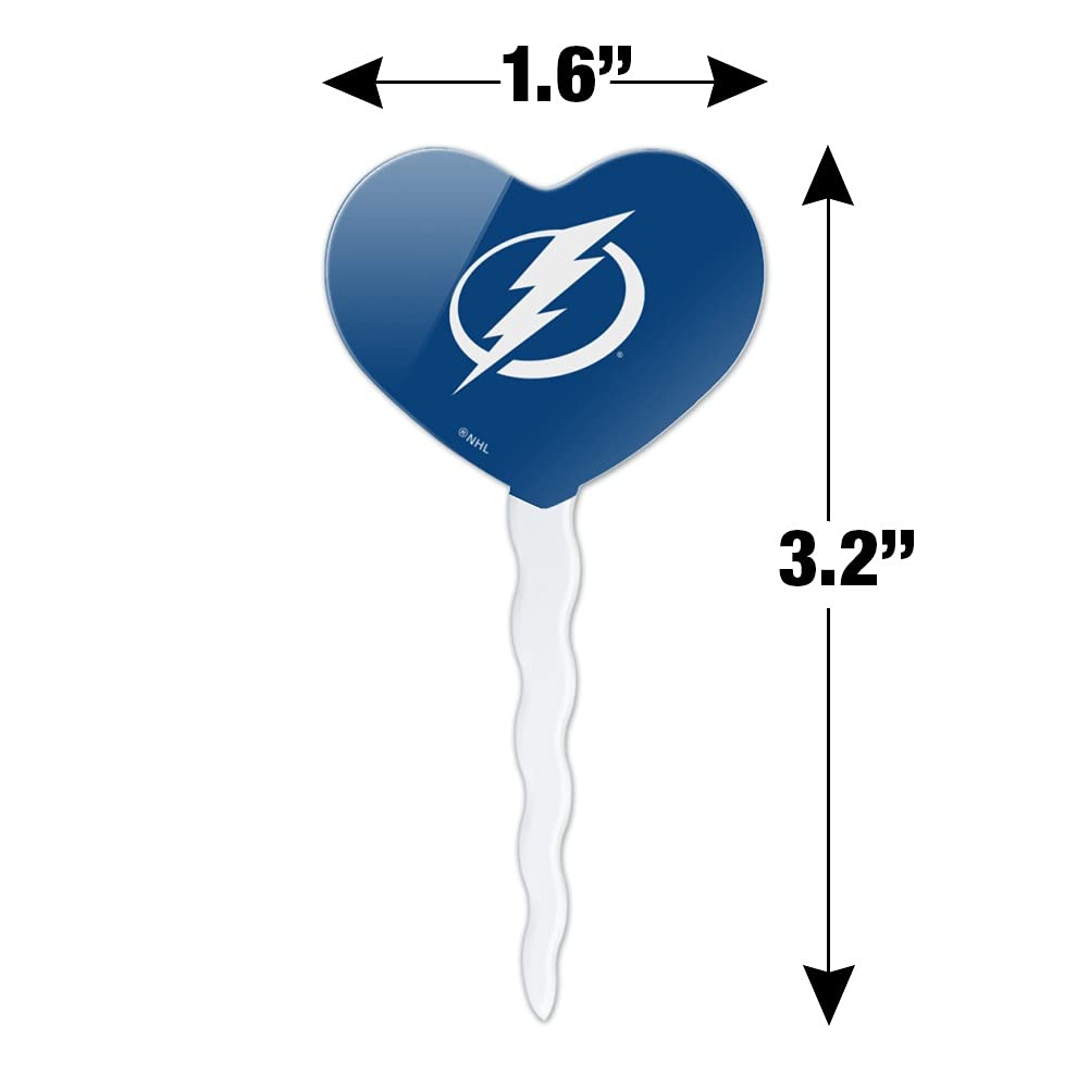 Tampa Bay Lightning Logo Heart Love Cupcake Toppers - Set of 6 Decorations for Parties, Baking & Sports Themed Events