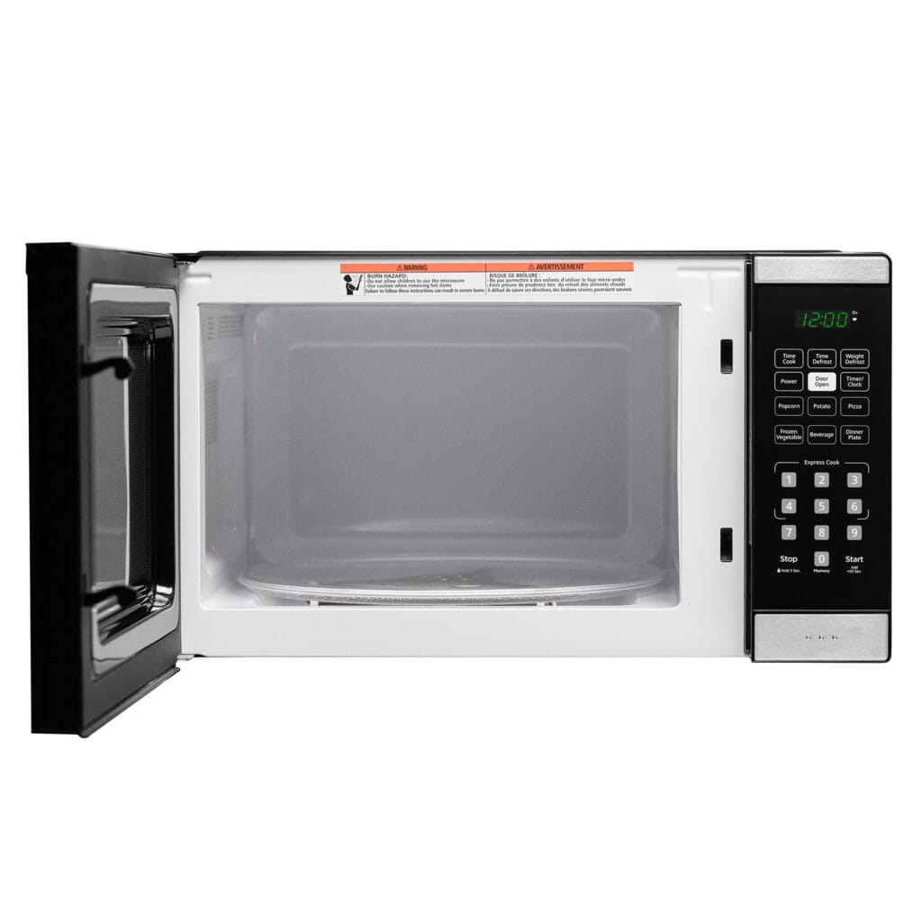 Danby DBMW0925BBS 0.9 cu. ft. Compact Countertop Microwave Oven - Black Stainless Steel - Perfect for Dorms, Offices & Small Kitchens