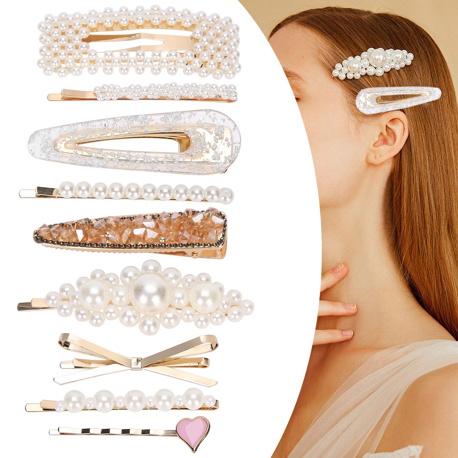 9Pcs Durable Hair Clips for Women & Girls - Hair Barrettes Gift Set for Daily Styling