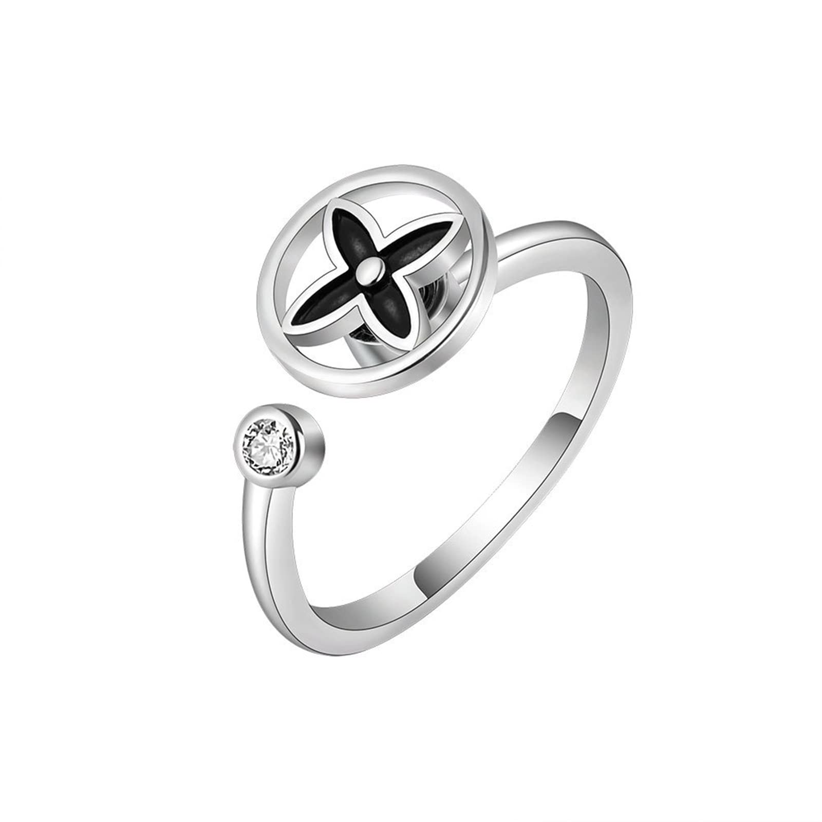 Anxiety Relief Spinner Rings for Women - Adjustable Gold Leaf Design Fashion Rings Set - Perfect for Stress Relief, Gifts, and Everyday Wear