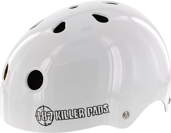 187 Pro Sweatsaver Helmet - Gloss White - Premium Skateboard & Bike Helmet for Safety & Comfort - Perfect for Skateboarding, Biking, Scootering & Outdoor Sports