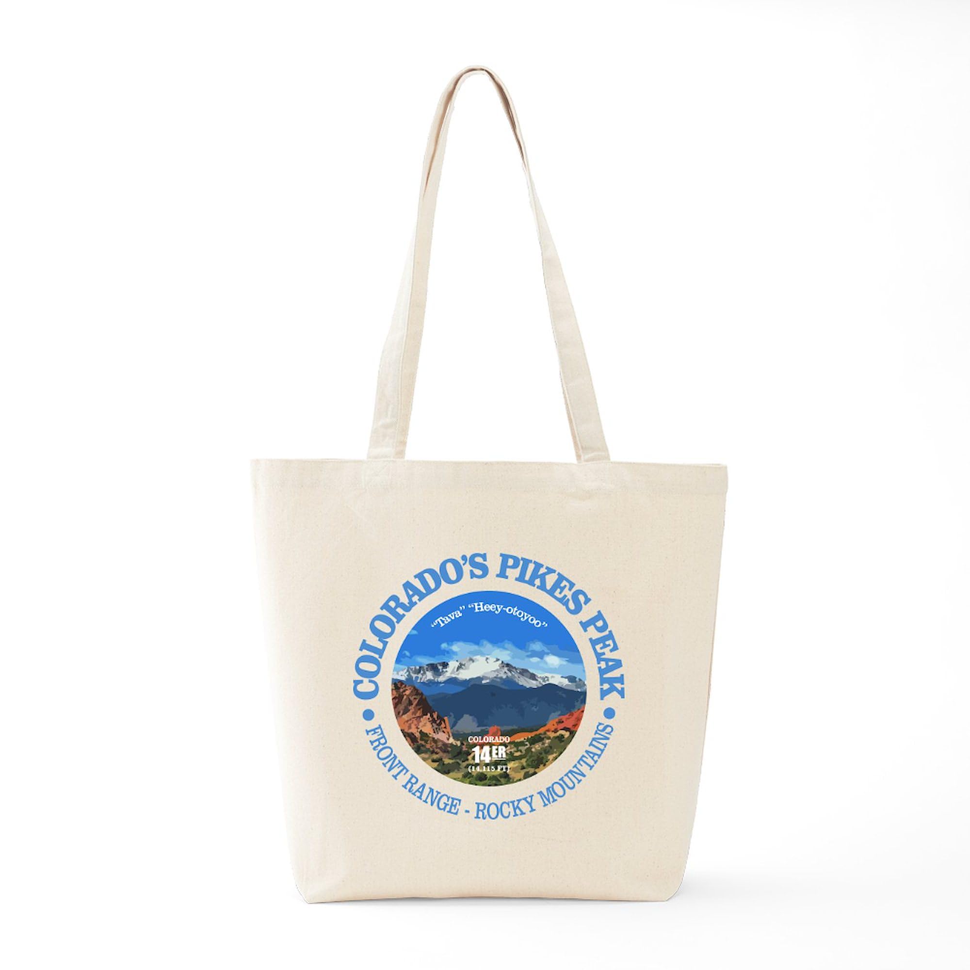 Pikes Peak Natural Canvas Tote Bag - Eco-Friendly Reusable Shopping Bag for Groceries, Beach & Daily Use | CafePress