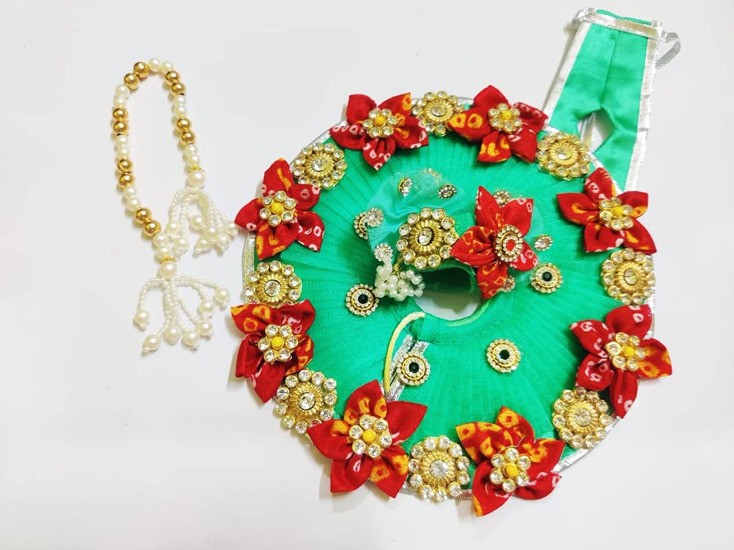Premium Laddu Gopal Designer Dress for Lord Krishna - Size 4 (RK_378) | Handmade Indian Deity Outfit for Puja, Temple Festivals & Home Decor