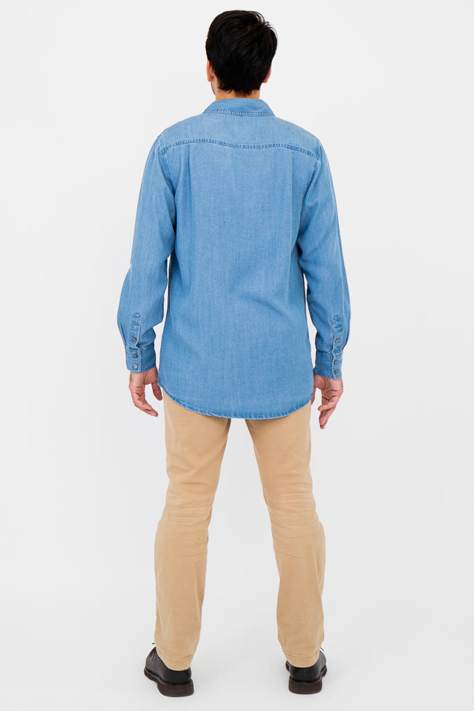 Men's Tencel Denim Shirt for Men | Breathable & Comfortable Casual Button Down Shirt | Perfect for Office, Date Night & Weekend Outings