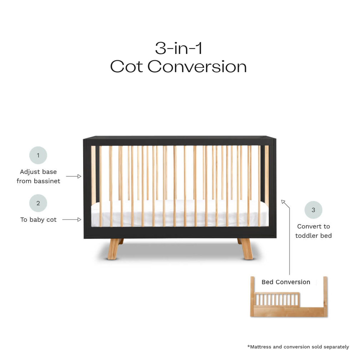 Aspen Classic Cot - Lightweight & Portable Folding Bed for Camping, Travel, Guest Room - Black/Natural Finish - Durable & Comfortable Sleeping Solution